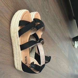 Black platformed sandals